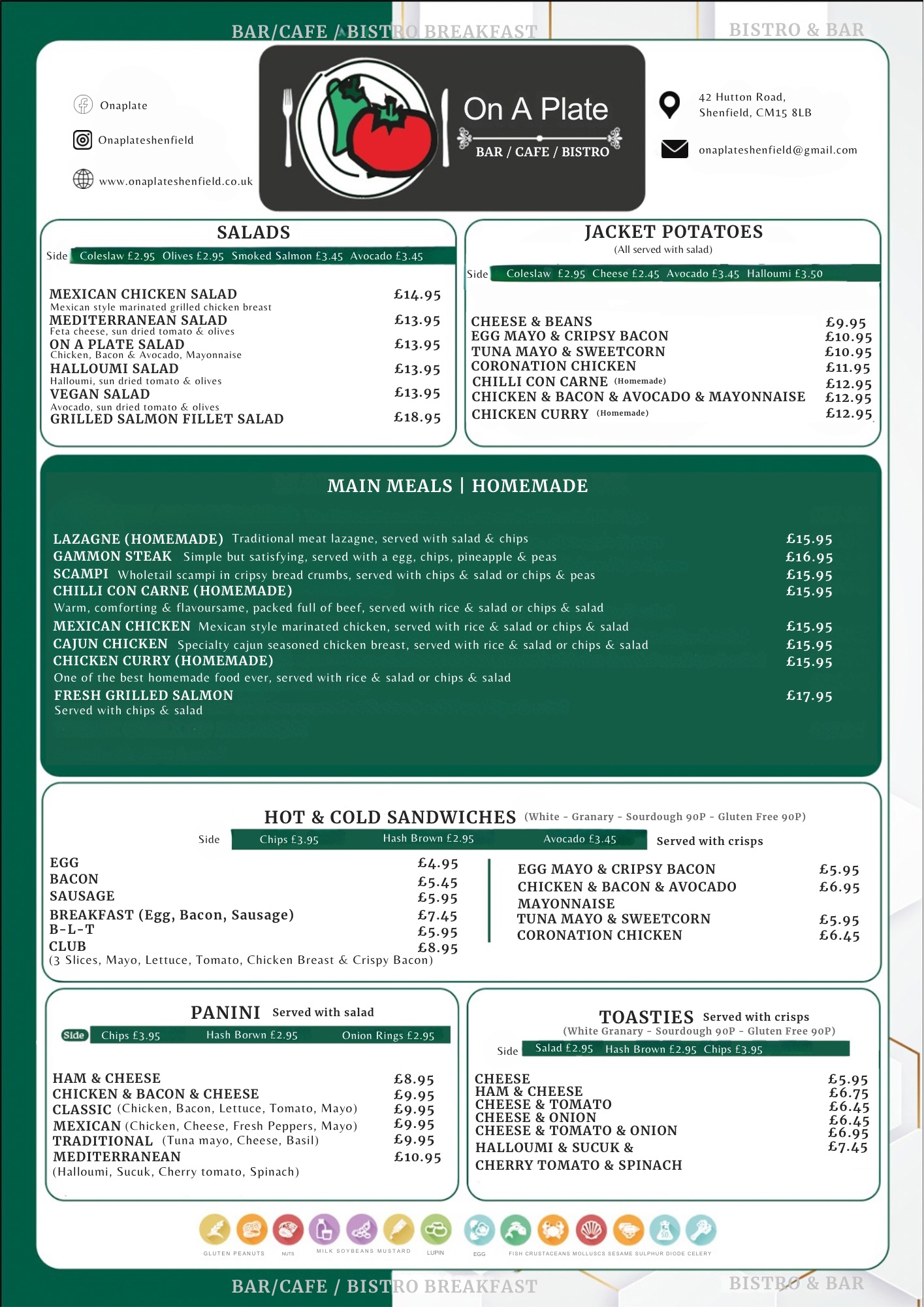 Printed On A Plate menu page 3