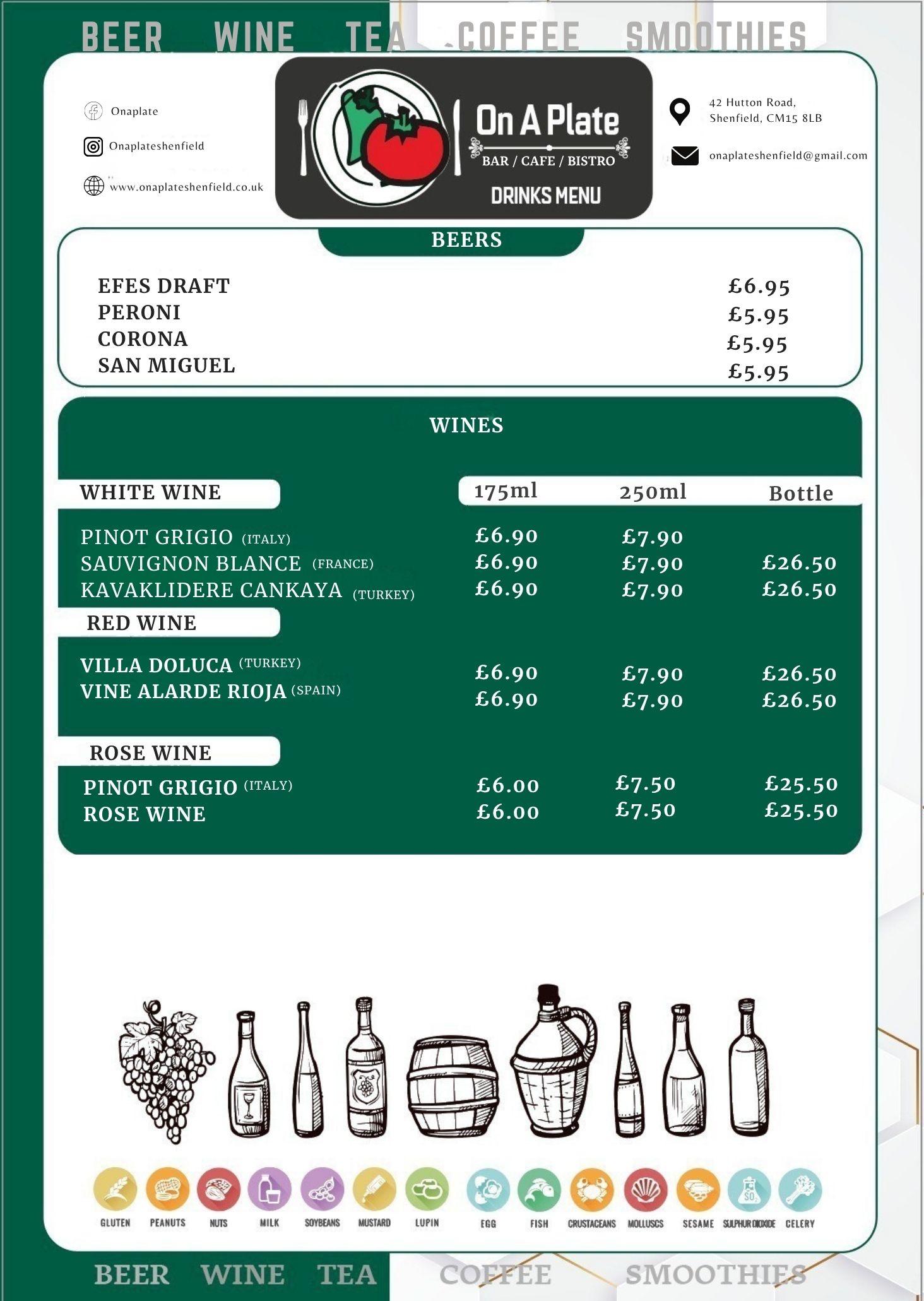 Printed On A Plate menu page 4